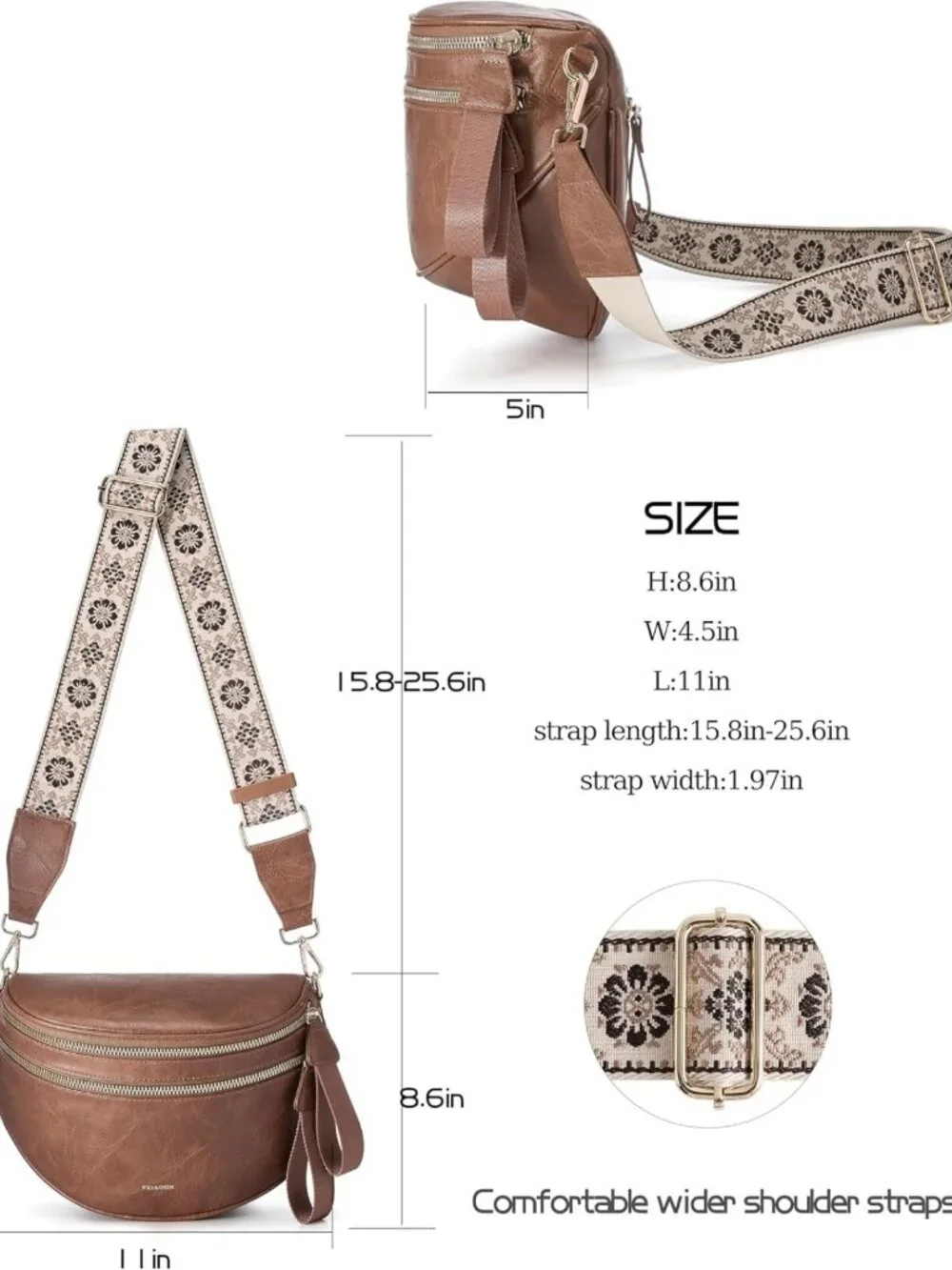 Stylish Spacious Leather Crossbody Bum Bag | Trendy Handbag & Wallet for Women